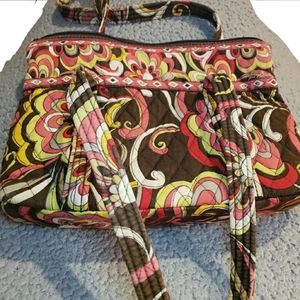Vera Bradley Morgan Puccini  purse outside and inside pockets brown